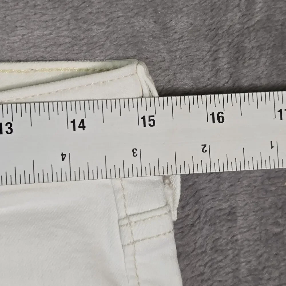 Pilcro Anthropologie Shorts Women’s 28 White Stet Denim Low Rise Jean Shorts - Picture 6 of 9